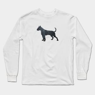 Boxer Dog Black Silhouette Art Long Sleeve T-Shirt